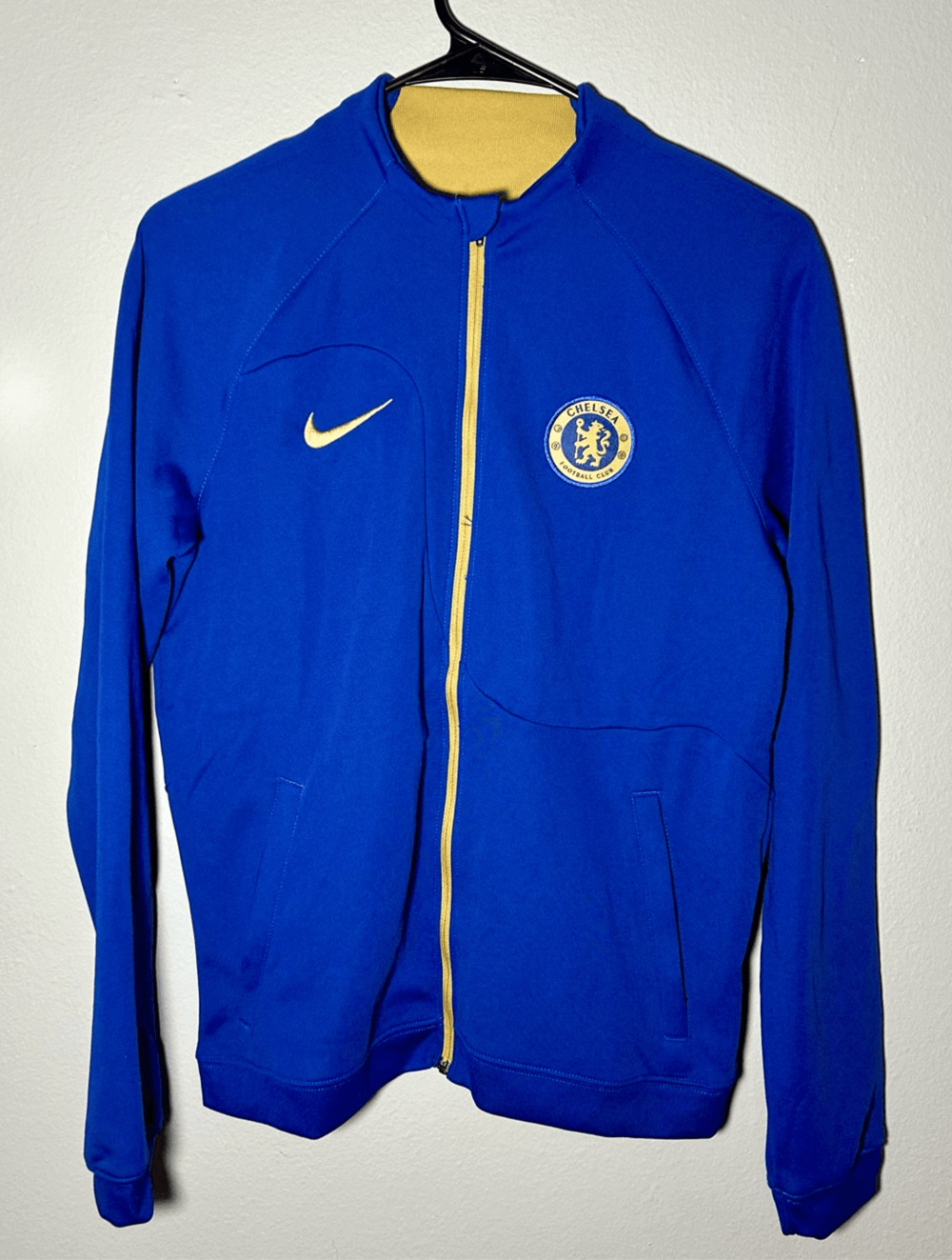 NWT Nike Boys Chelsea EPL Blue Full Zip Slim Fit Pitch Sideline Jacket Sz XL
